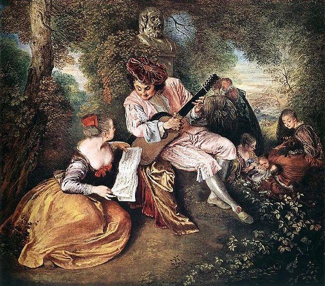 WATTEAU, Antoine The Love Song oil painting image